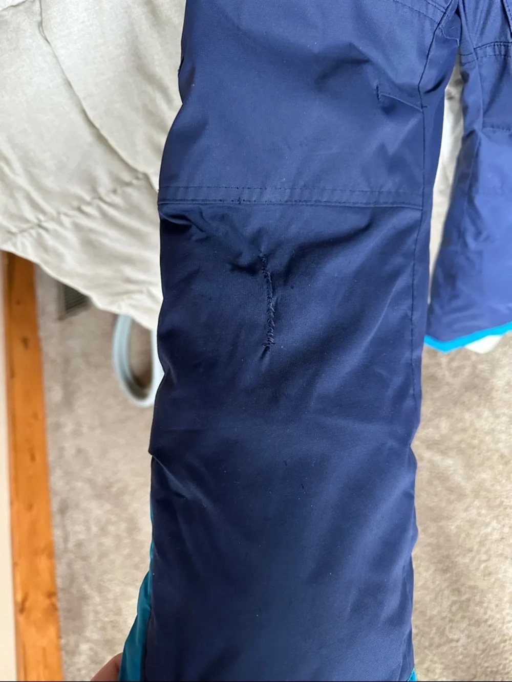 L.L. Bean Kids Two-Tone Teal and Navy Snowsuit - Picture 6 of 8